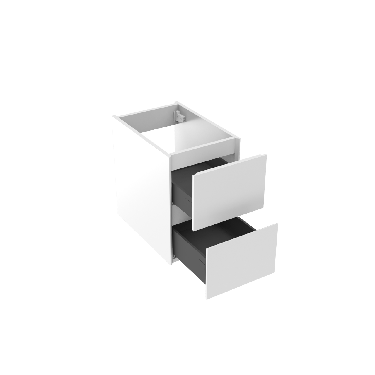 Storke Edge meuble sous-lavabo suspendu 35 x 52 cm Blanc Brillant 2 tiroirs