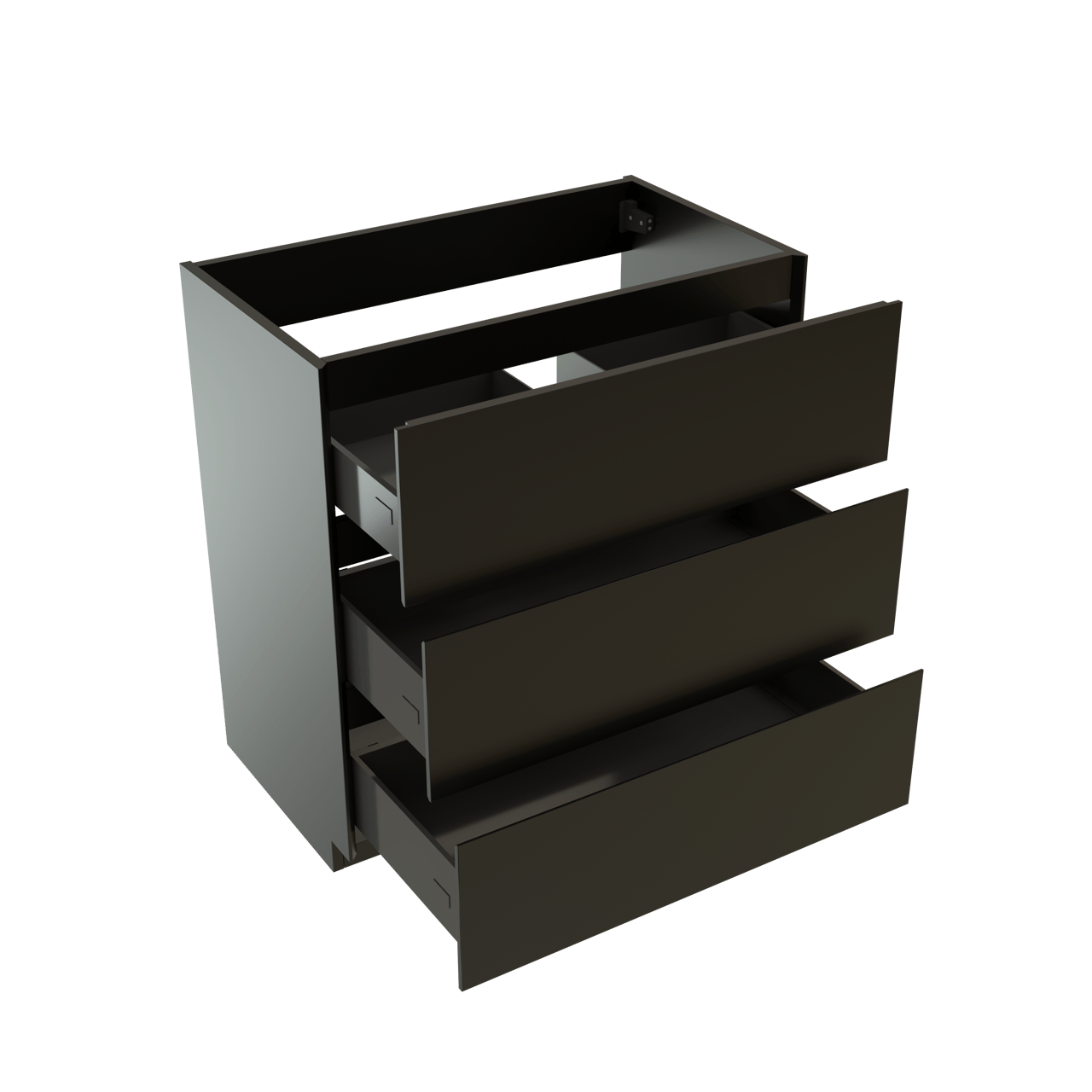 Storke Edge staande wastafelonderkast 80 x 46 cm mat zwart 3 lades