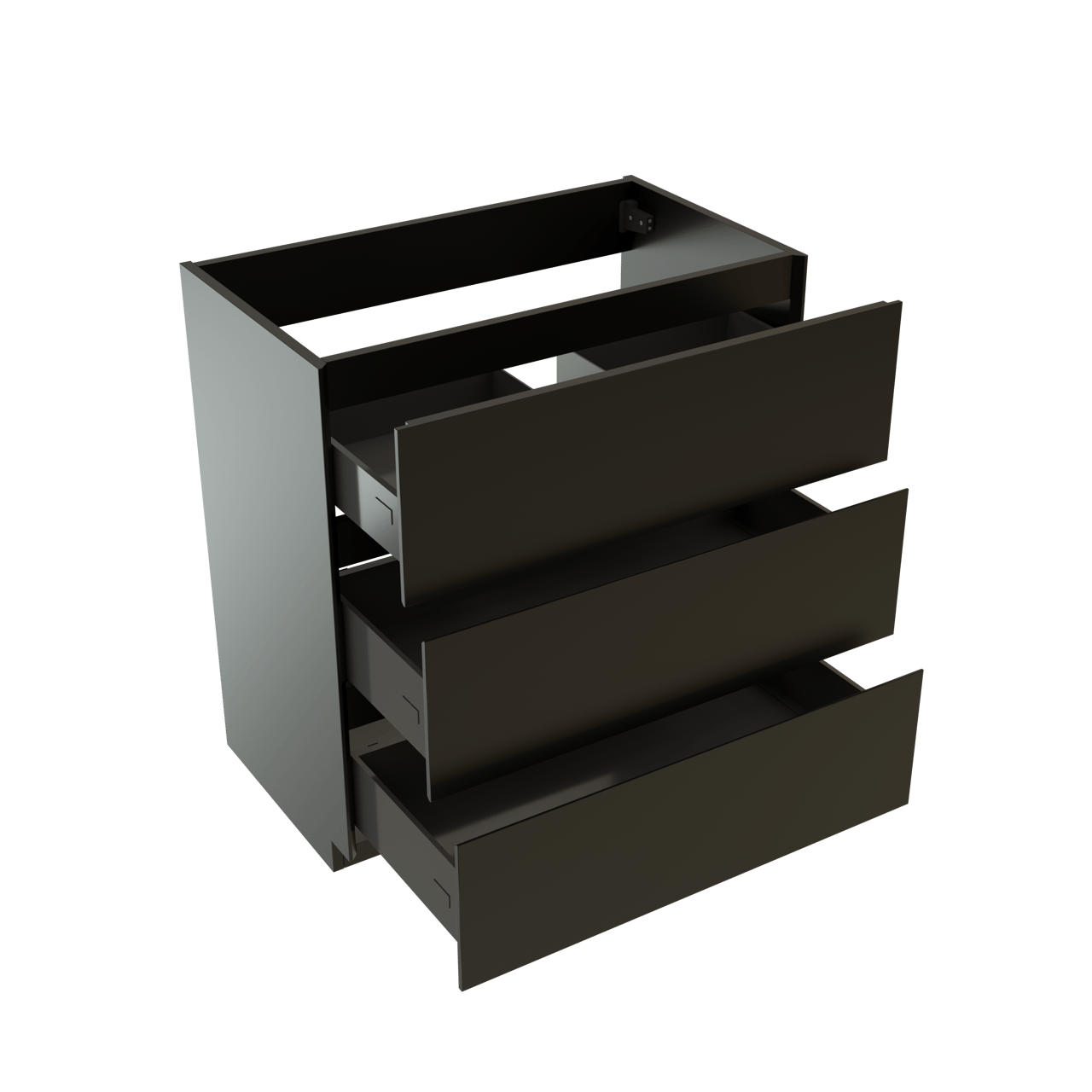 Storke Edge meuble sous-vasque a poser 80 x 46 cm noir mat 3 tiroirs