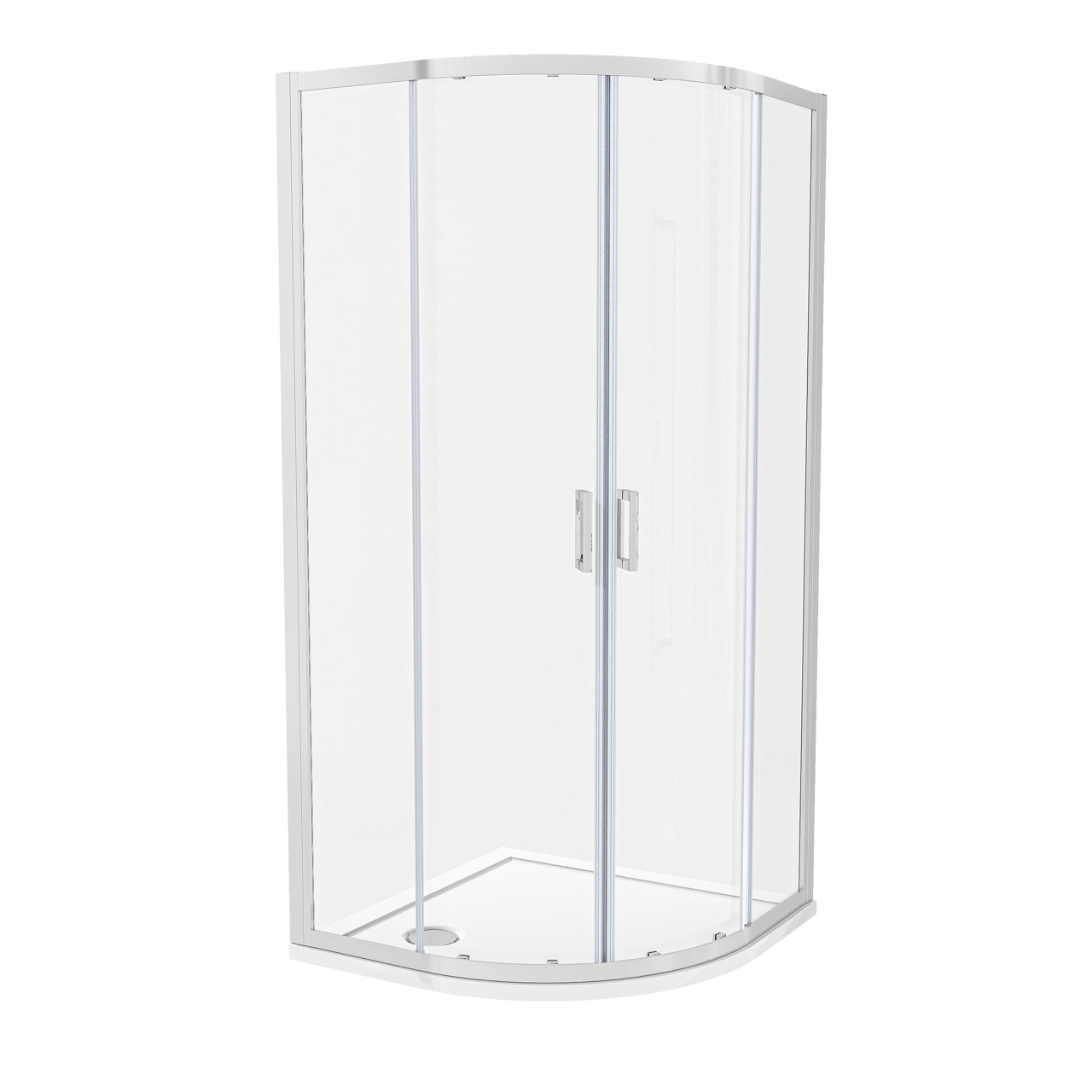 Luca Varess Vidor douchecabine kwartrond 90 x 90 cm helder glas glans chroom profiel