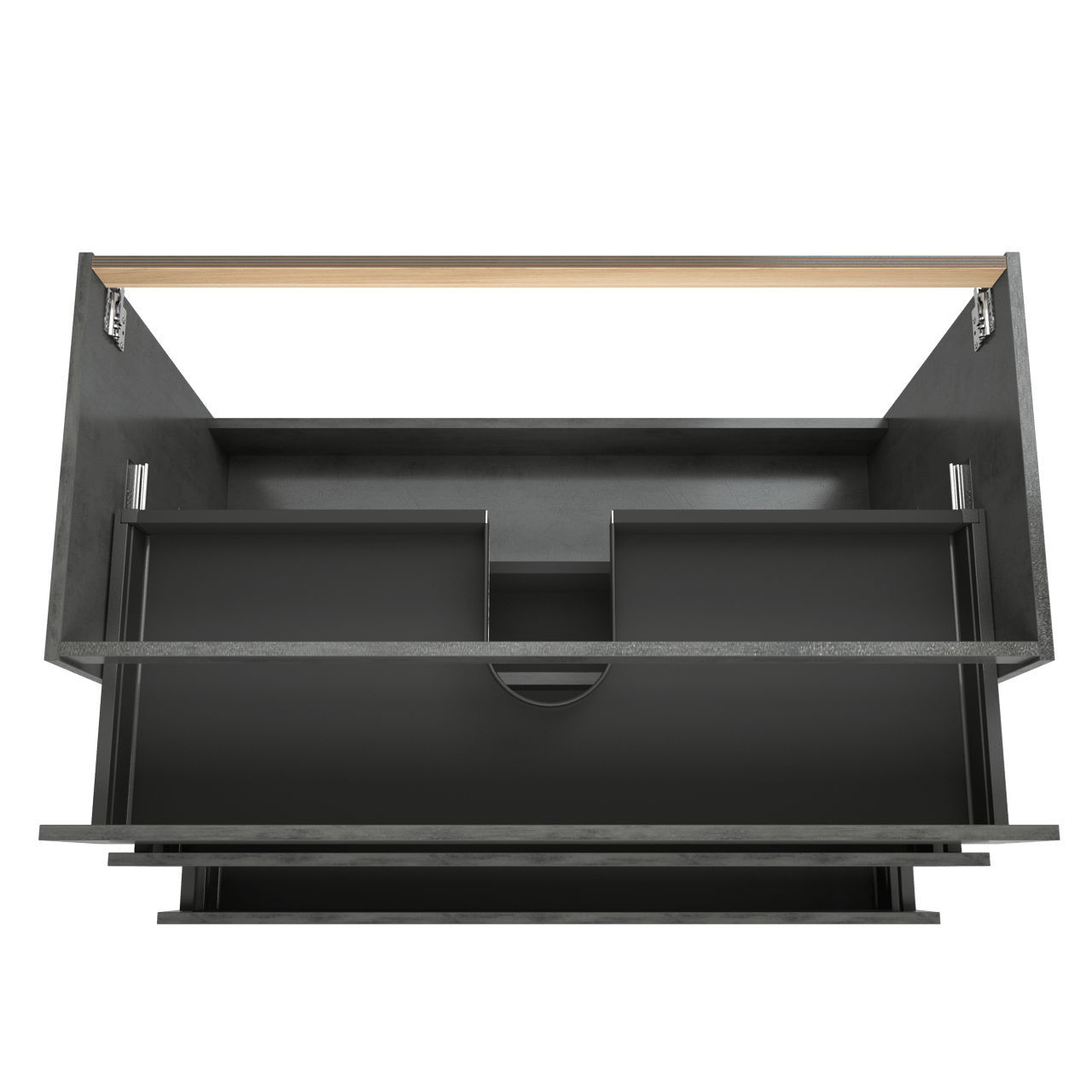 Balmani Lucida meuble sous-lavabo a poser 120 x 55 cm béton gris foncé 3 tiroirs