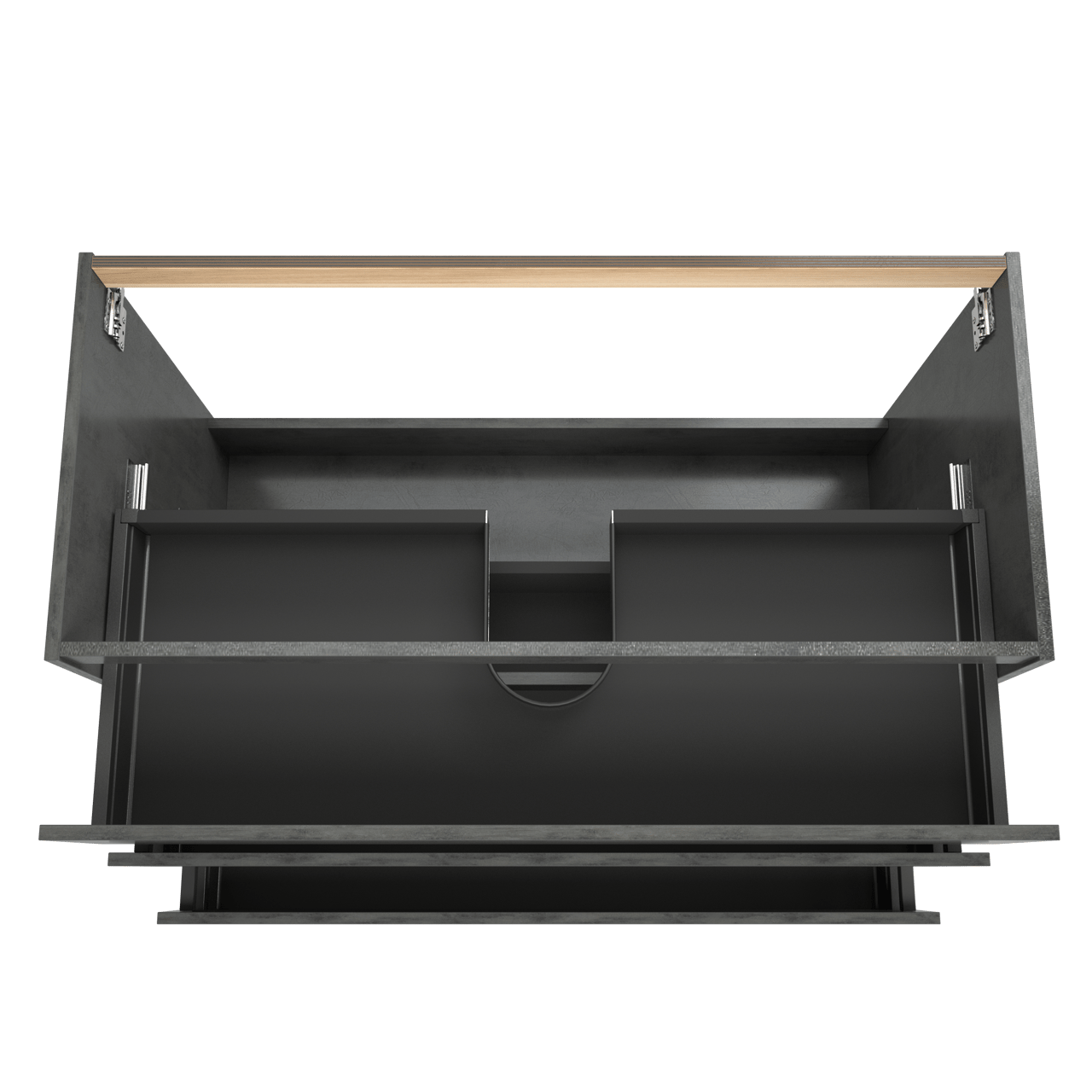 Balmani Lucida staande wastafelonderkast 120 x 55 cm beton donkergrijs 3 lades