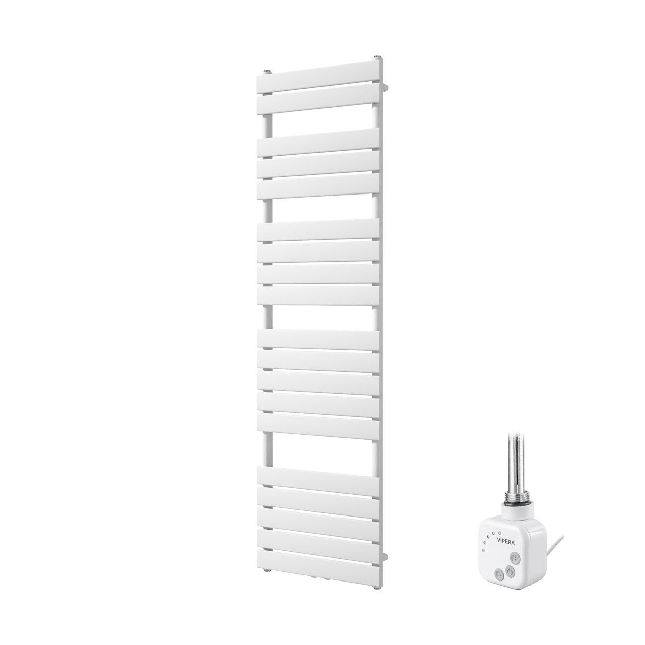 Vipera Vulcan sèche-serviettes Simple 50 x 180 cm chauffage électrique blanc mat raccordement latéral et central possible 800W, résistance incluse