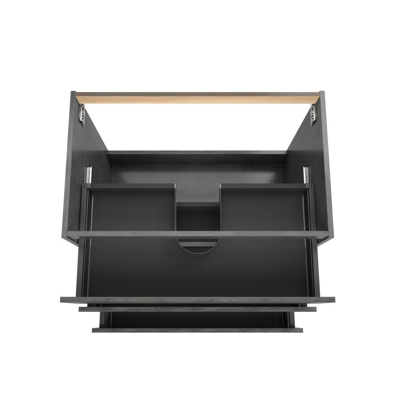 Balmani Lucida staande wastafelonderkast 90 x 55 cm beton donkergrijs 3 lades