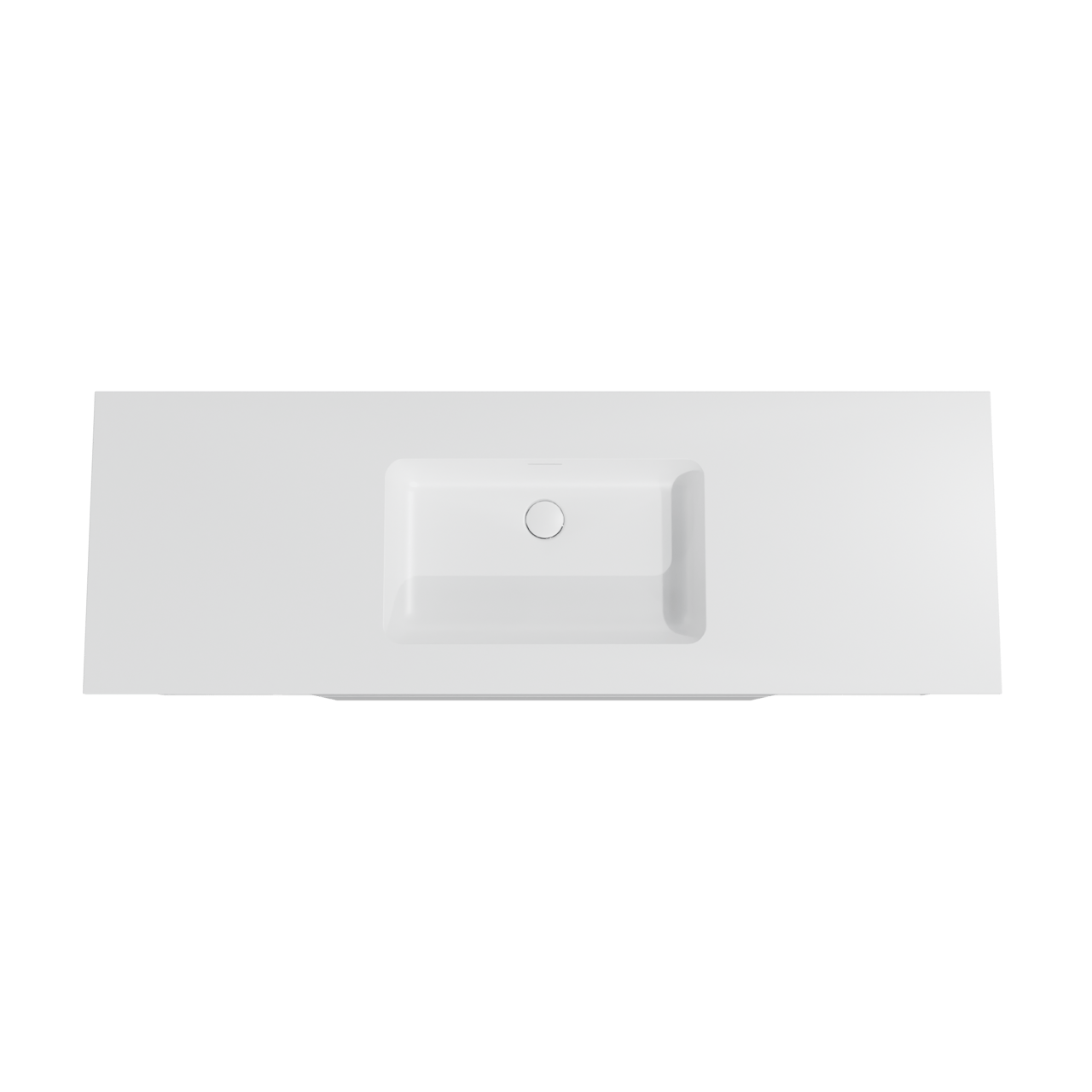 Storke Edge meuble salle de bains suspendu 155 x 52 cm blanc brillant avec Mata plan simple en solid surface blanc mat