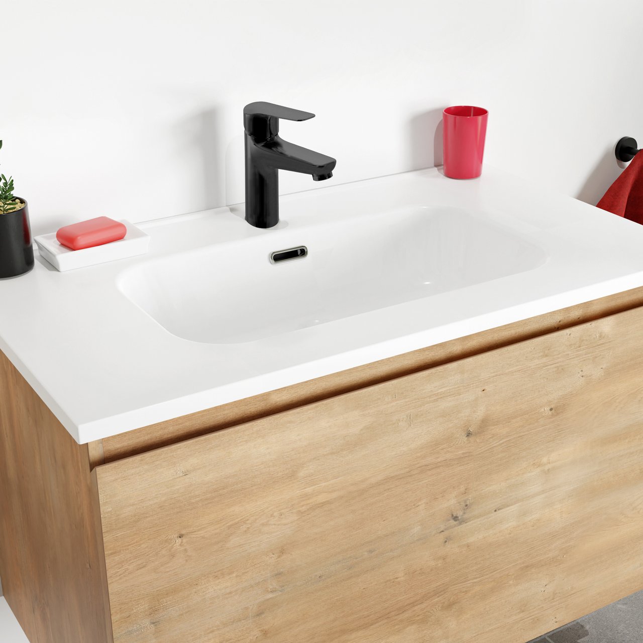 Linie Tibo wastafelkraan mat zwart