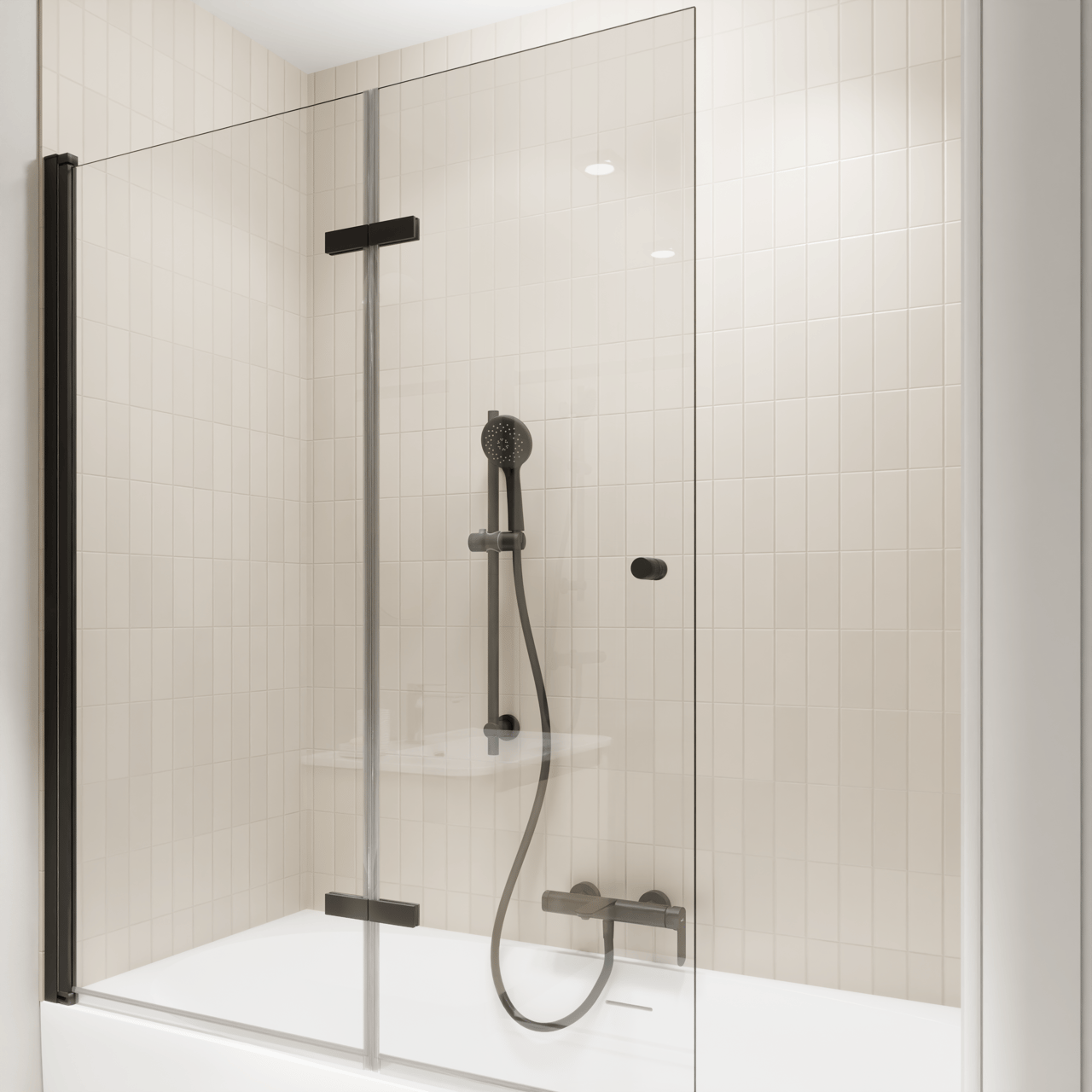 Blaufoss Bodan douchestang 70 cm met douchekop 11 cm 3 functies mat zwart