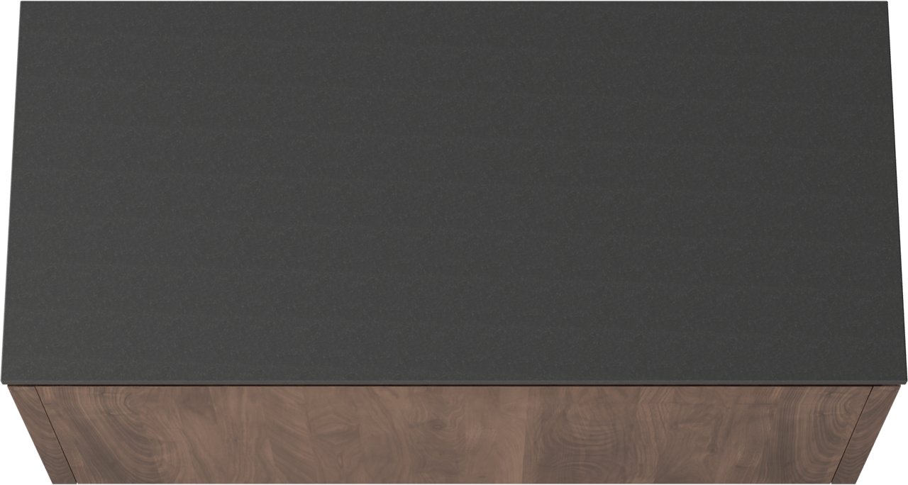 Balmani Eclips meuble salle de bains suspendu 120 x 55 cm Noyer américain avec Stretto tablette simple en Granit noir