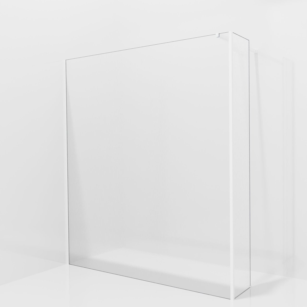 Balmani Modular douche à l'italienne avec paroi latérale fixe: 180 x 200 cm, Ribs, avec coating, Profil Blanc mat