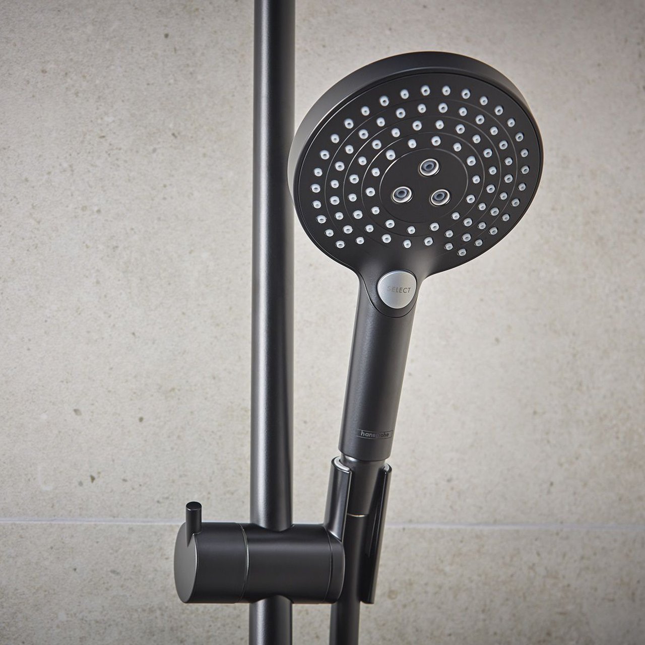 Hansgrohe Raindance Select S 240 Powderrain Duschsystem: Schwarz Matt