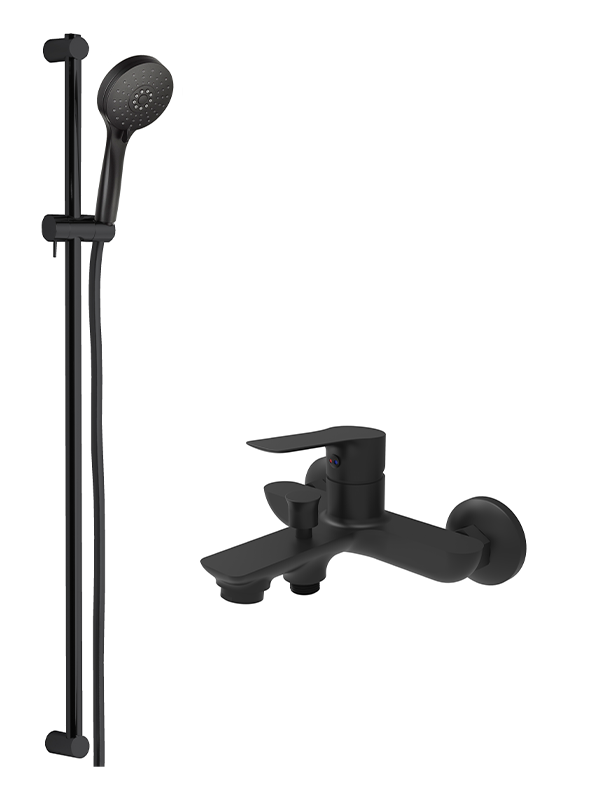 Linie Mila set de douche de pluie mitigeur noir mat