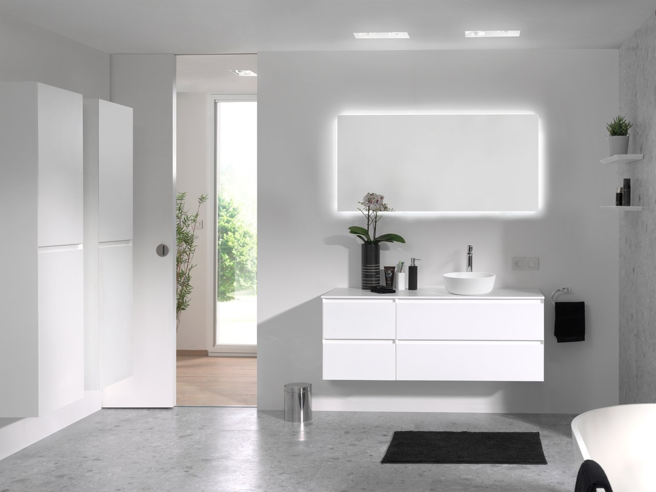 Balmani Giro rechthoekig badkamerspiegel 120 x 65 cm met spiegelverlichting