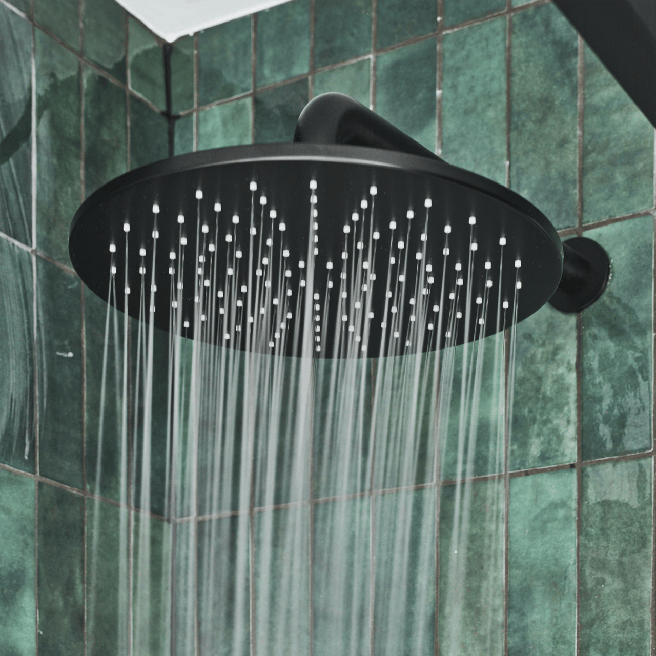 Blaufoss Round 300 Regendusche Duschkopf: Rund, Wandmontage, 30 cm, Schwarz matt