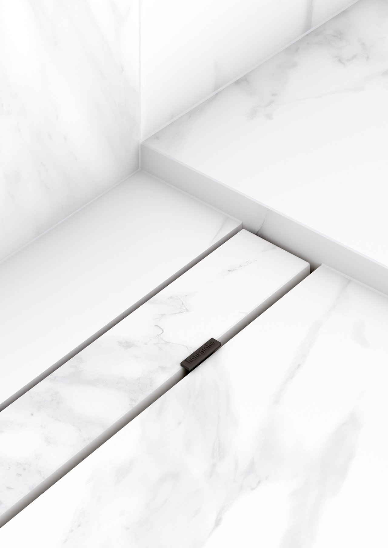 Hansgrohe RainDrain Rock Fertigset Duschrinne kürzbar 100cm RSV Look