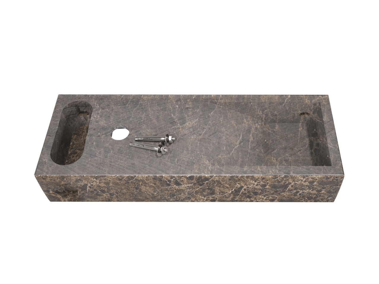 Balmani Mood fonteintje 55 x 20 cm Dark Emperador Marmer