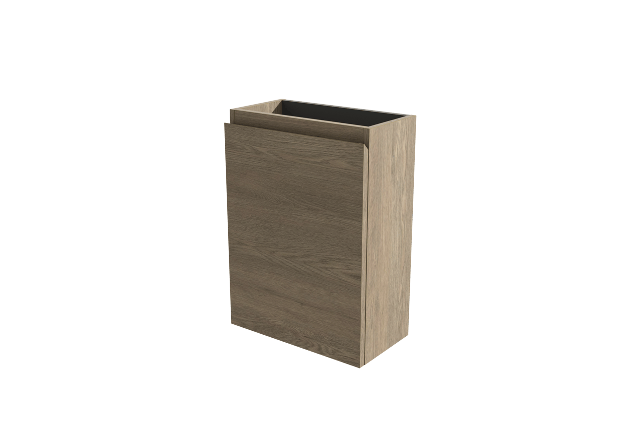 Linie Lado toiletmeubelset grijze eik met wastafel keramiek 40x22cm
