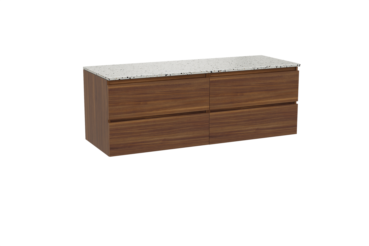 Balmani Lucida meuble salle de bains avec tablette pour vasques Stretto