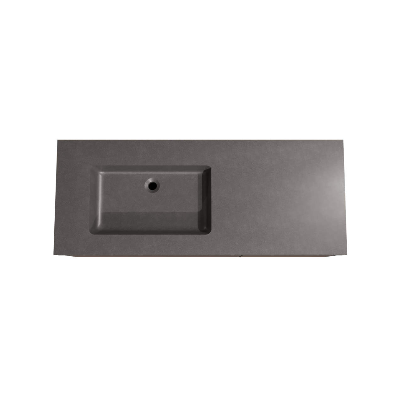 Storke Edge zwevend badkamermeubel 130 x 52 cm notelaar met Scuro High asymmetrisch linkse wastafel in kwarts mat zwart