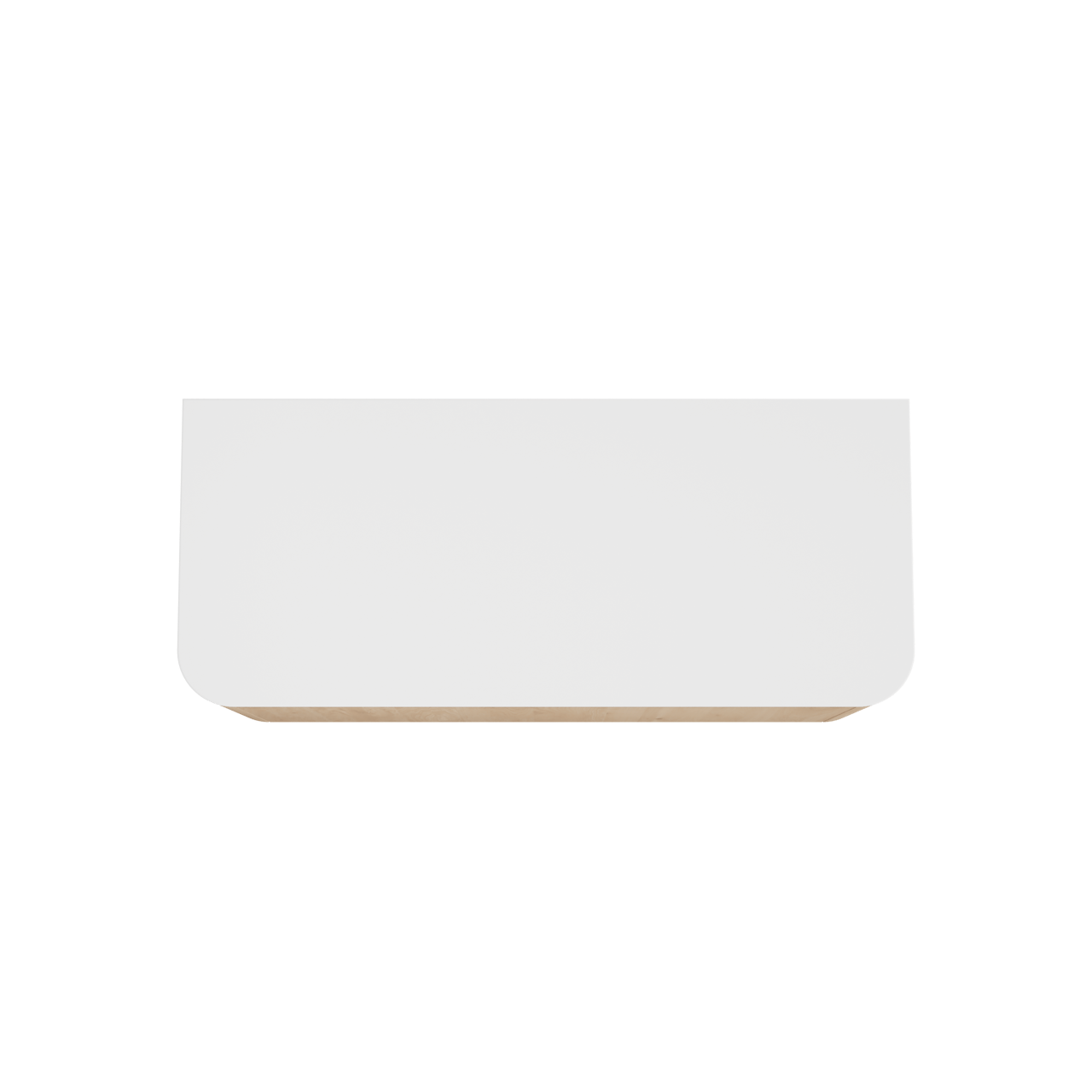 Balmani Moon hängendes Möbelstück Set: 130 x 55 cm, Naturbelassene Eiche, mit Moon Einzel- oder Doppel Waschtischplatte, Solid Surface Weiß matt