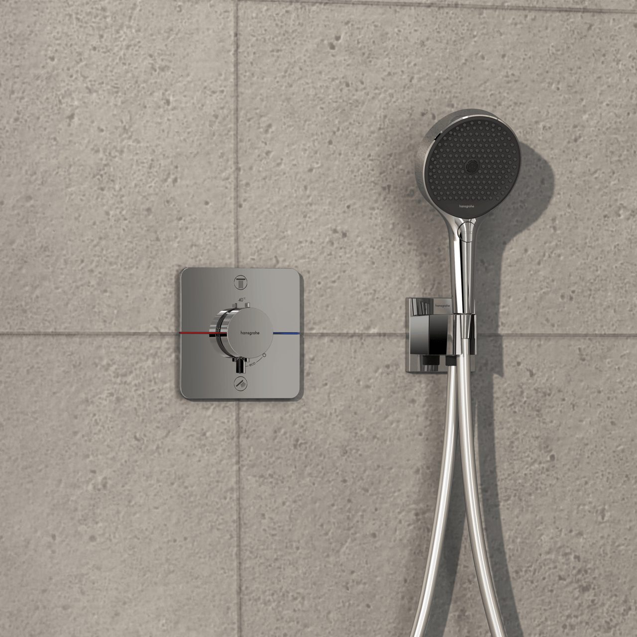 Hansgrohe Showerselect Comfort Q thermostat de douche encastré 2 évacuations chrome brillant