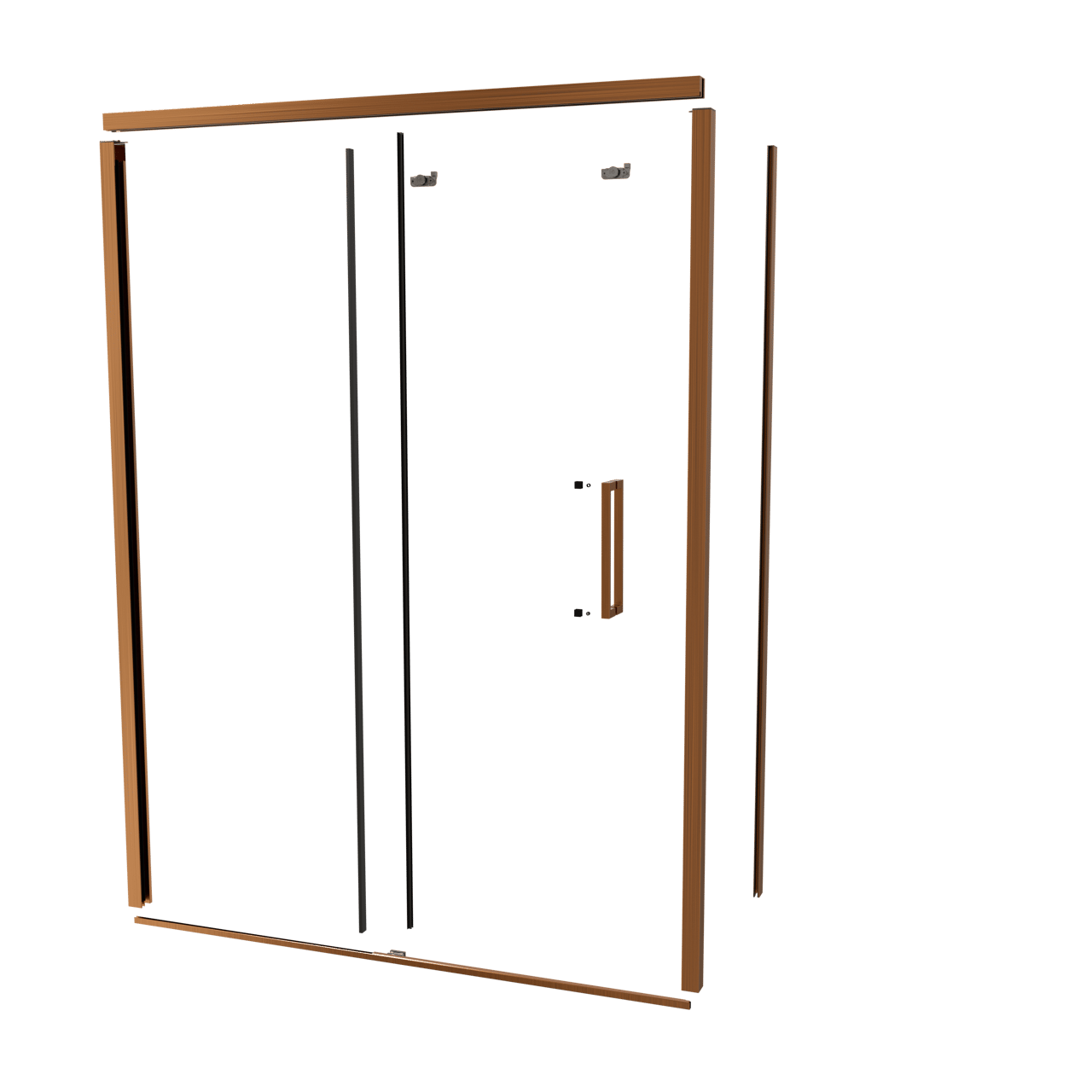 Balmani Senses Design 160 cm links douchecabine met schuifdeur profielenset brushed rosegold
