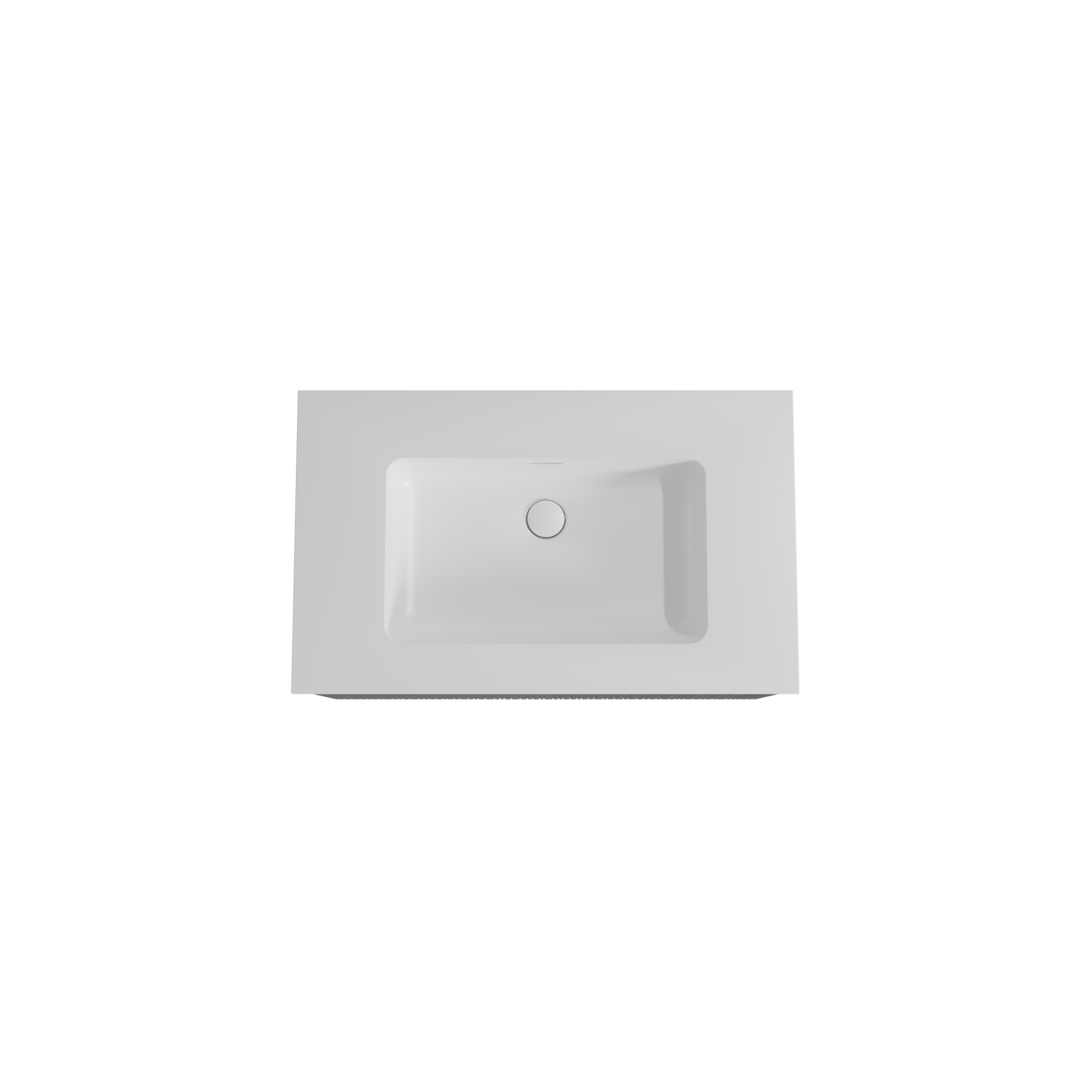 Storke Ribs hängendes Möbelstück Set: 85 x 52 cm, Schwarze Eiche, mit Mata Einzelwaschtisch, Solid Surface, Weiß matt, Vertikale asymmetrische gerade Rippe