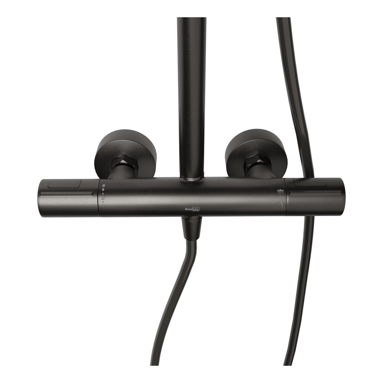 BLAUFOSS Nola 300 opbouw regendoucheset thermostatische kraan Brushed GunMetal