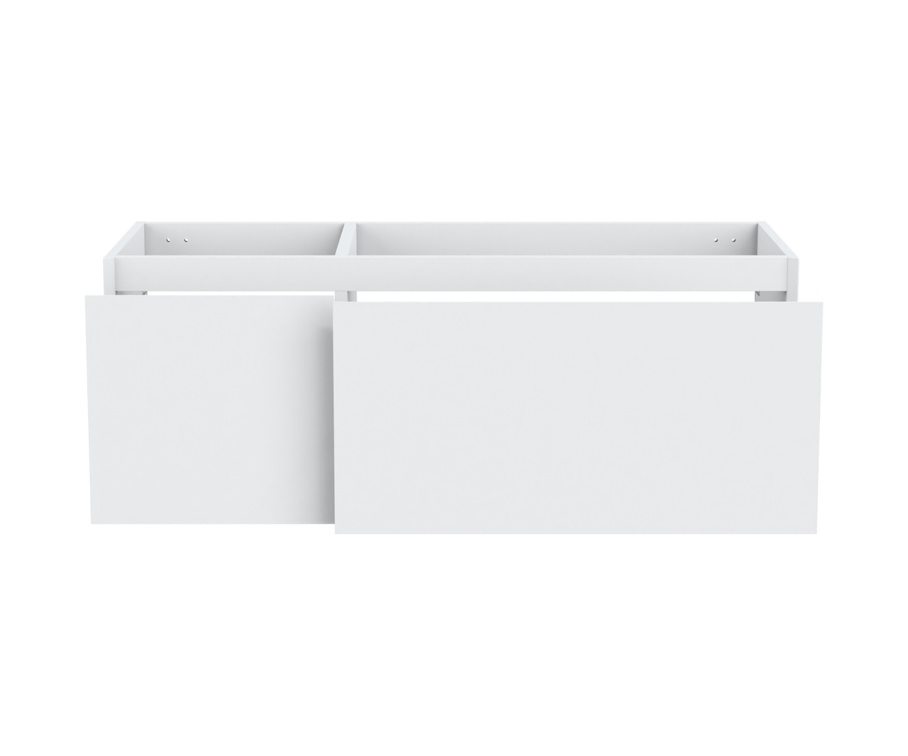 Balmani Idra hängender Waschbeckenunterschrank: 135 x 55 cm, asymmetrisch rechts, Weiß Matt, 4 Schubladen