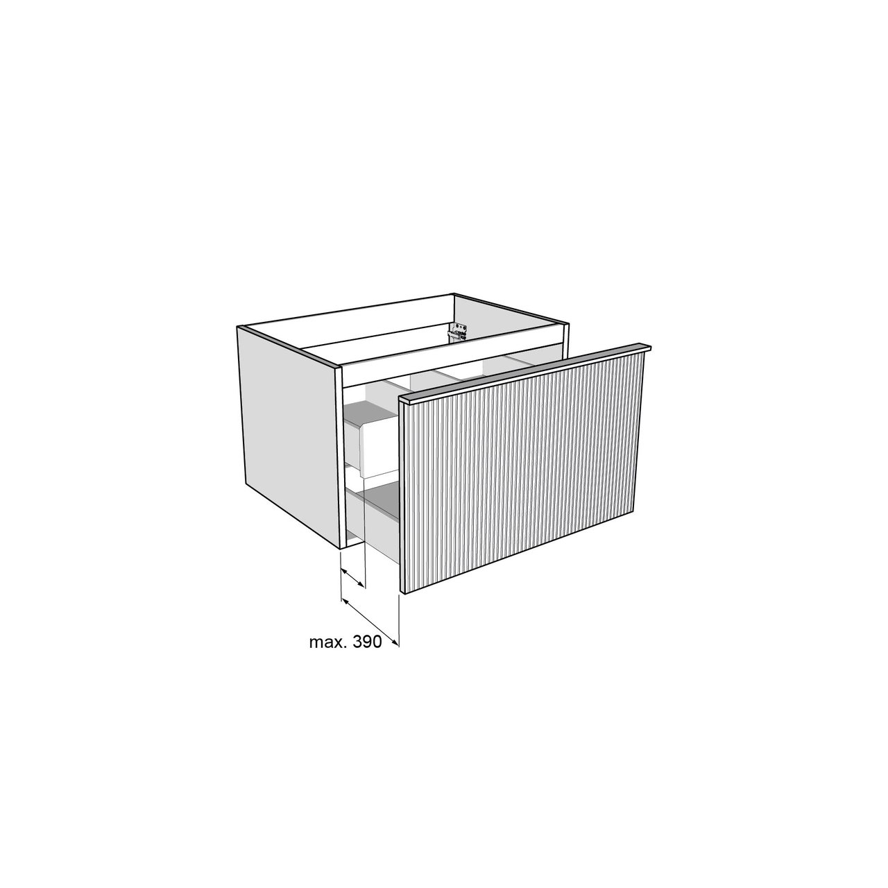 Balmani Forma zwevende wastafelonderkast 75 x 55 cm natuur eik 2 lades vert. sym. groef