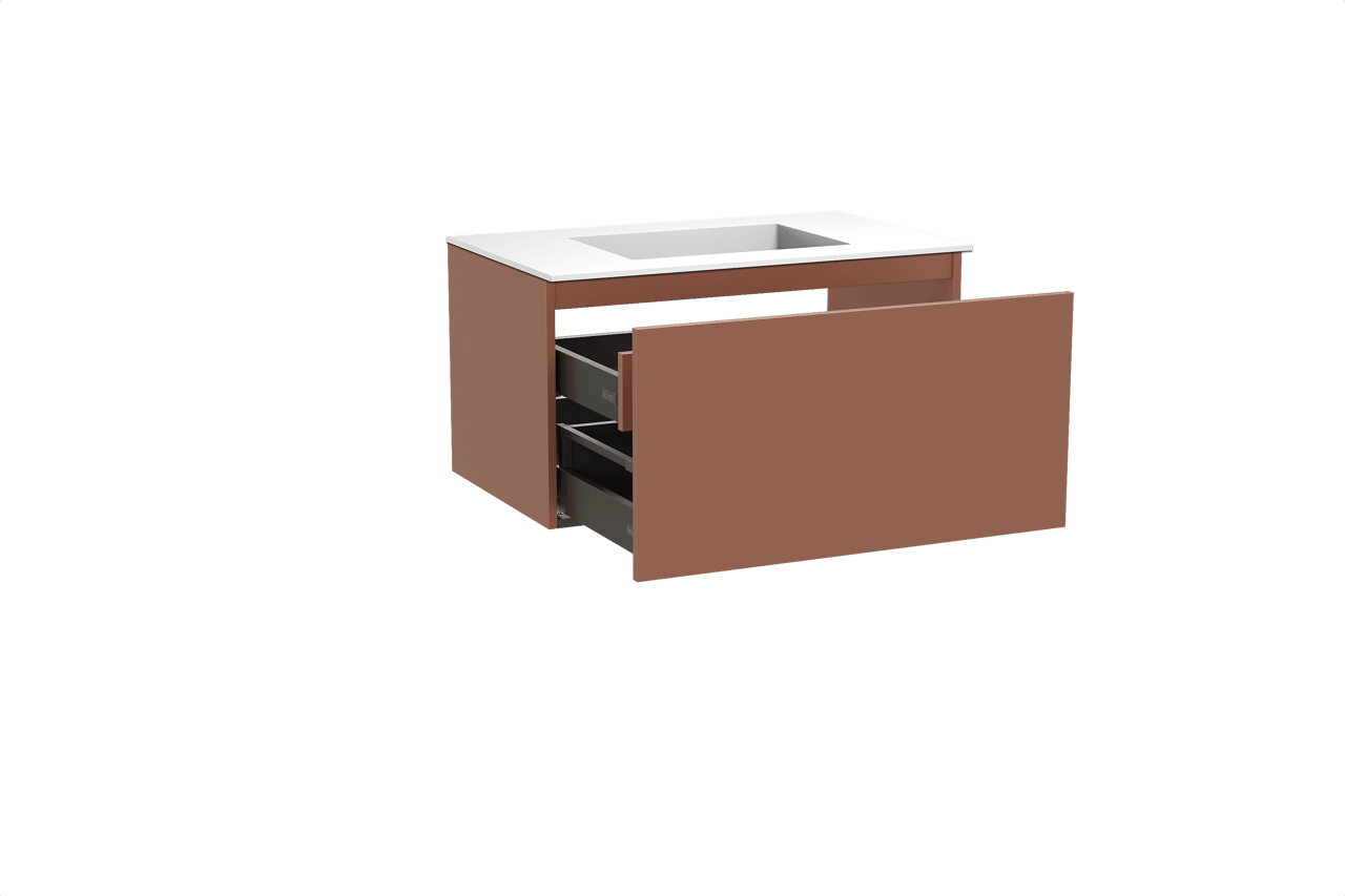 Balmani Sfera meuble salle de bains suspendu 90 x 55 cm cotto avec Tablo Stretto plan simple en solid surface blanc mat