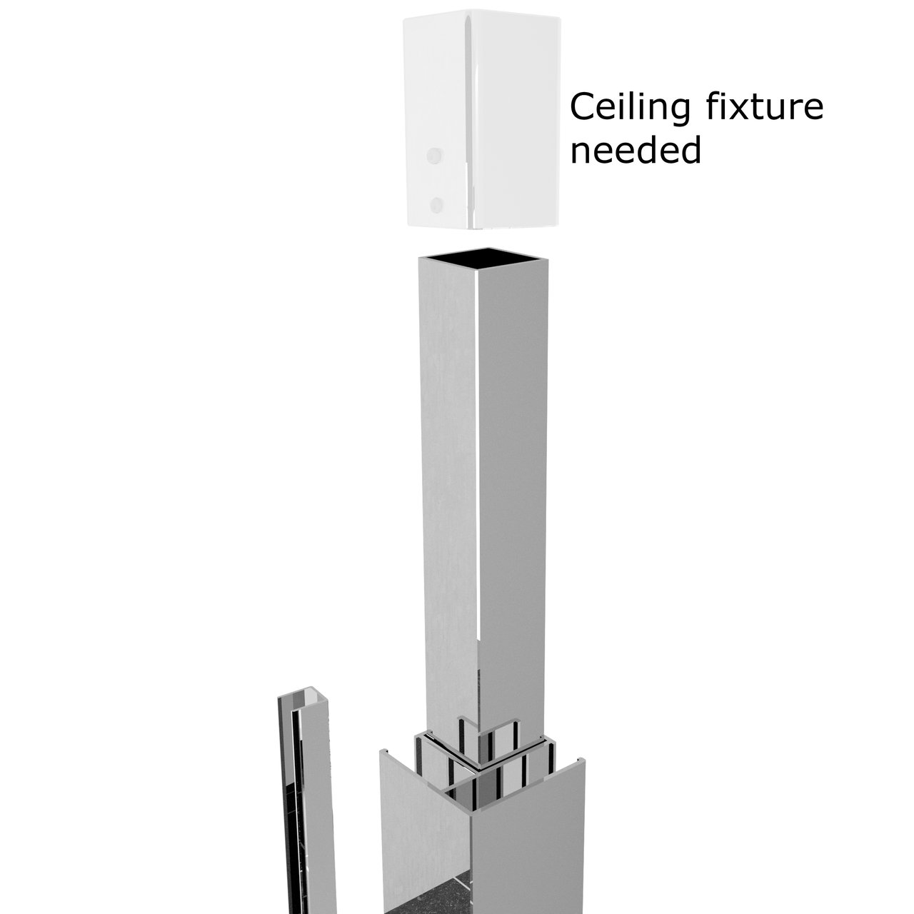 Balmani Modular support de plafond 200 cm chrome