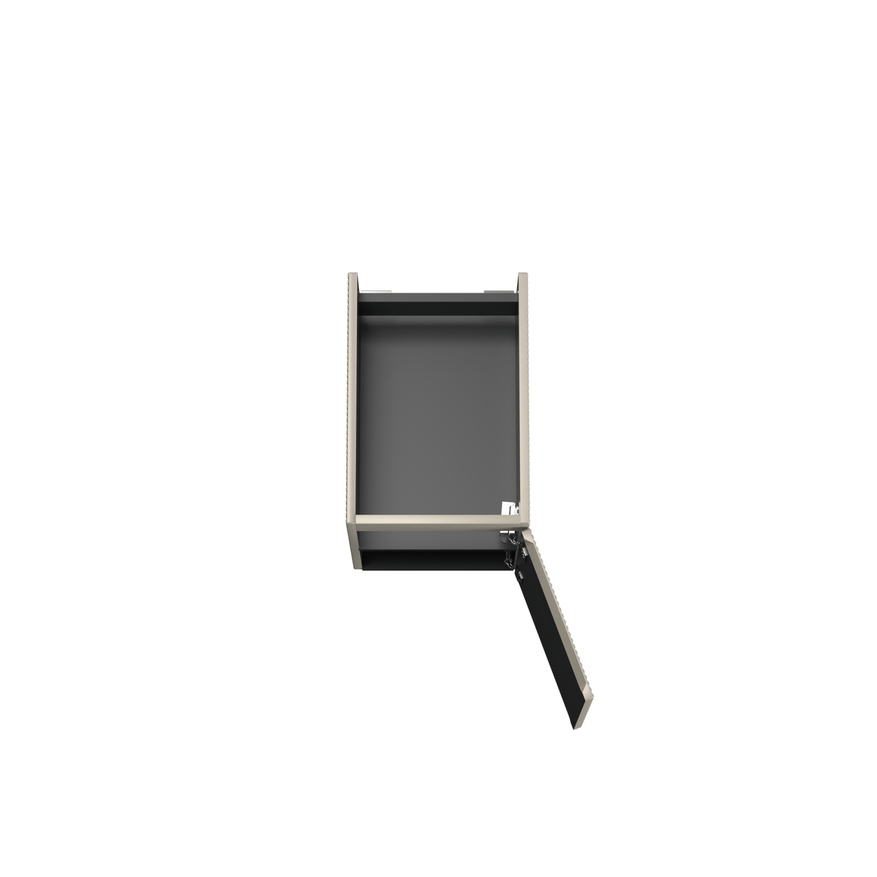 Storke Ribs hängender Waschbeckenunterschrank: 35 x 52 cm, Seidengrau