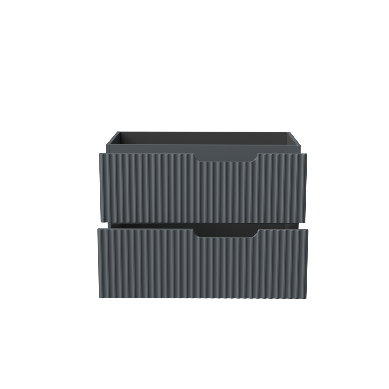 Linie Ribbo hängender Waschbeckenunterschrank: 80 x 46 cm, Blau Anthrazit, 2 Schubladen