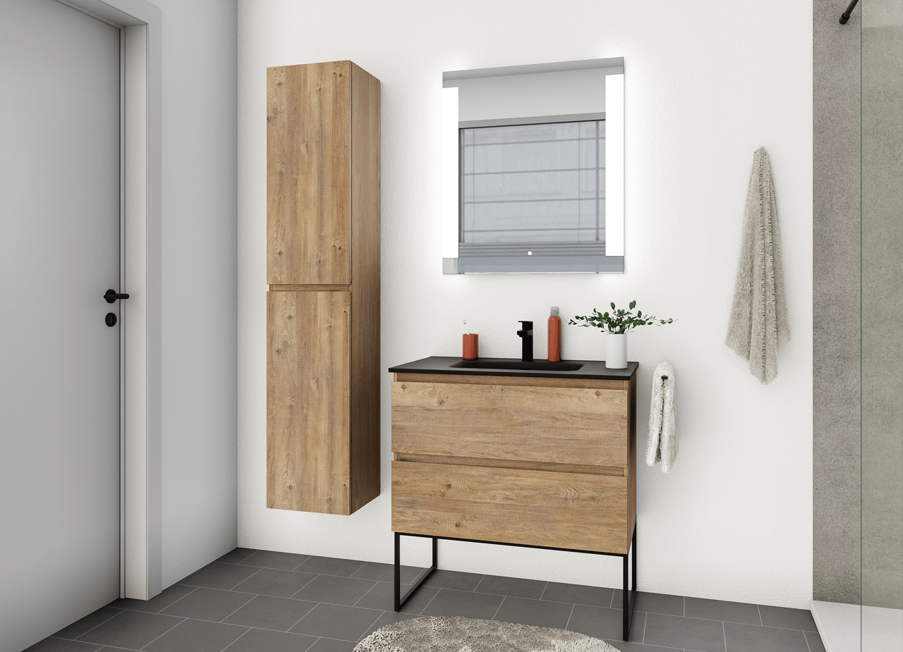 Linie Lunar miroir rectangulaire lumineux 70 x 80 cm