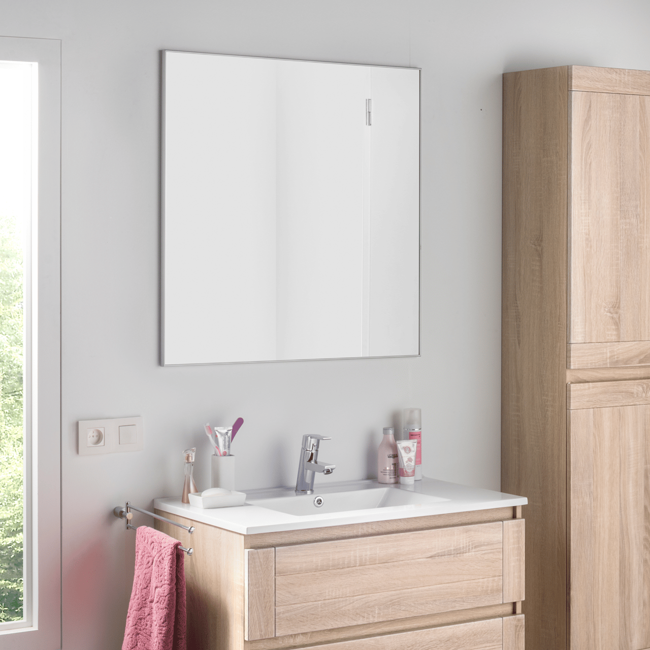 Linie Riflessi rechthoekig badkamerspiegel 78 x 80 cm