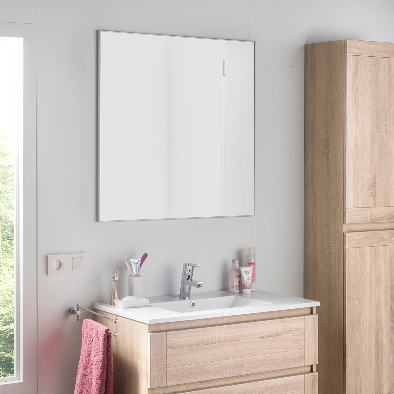 Linie Riflessi rechthoekig badkamerspiegel 78 x 80 cm