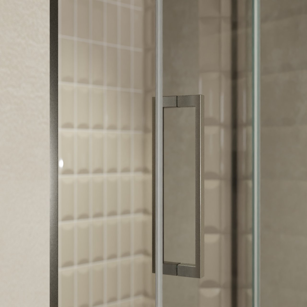 Balmani Senses Design porte pivotante à droite 120 cm x 210 cm verre Miroir Reflex, Profil Brushed GunMetal, coating inclus