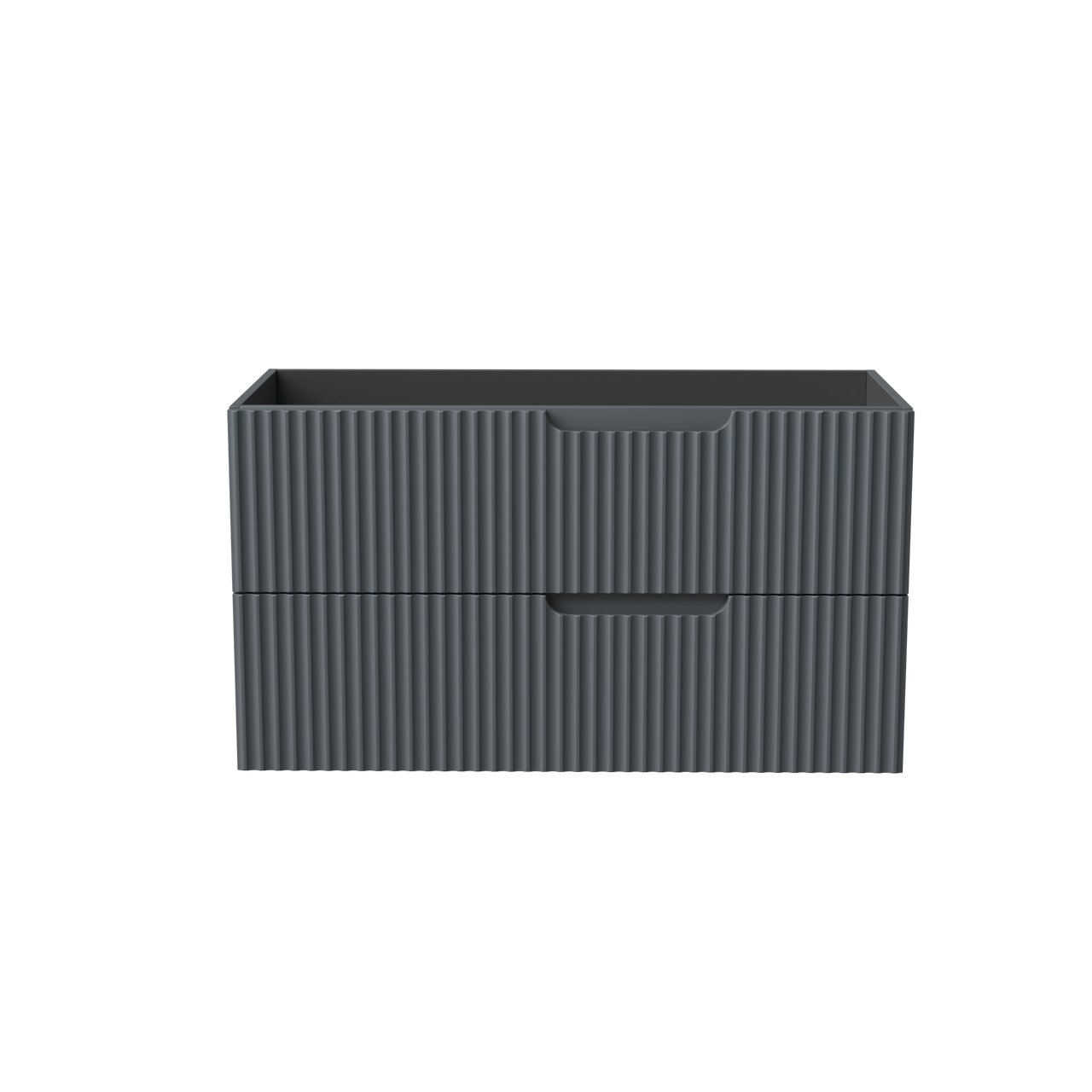 Linie Ribbo hängender Waschbeckenunterschrank: 100 x 46 cm, Blau Anthrazit, 2 Schubladen