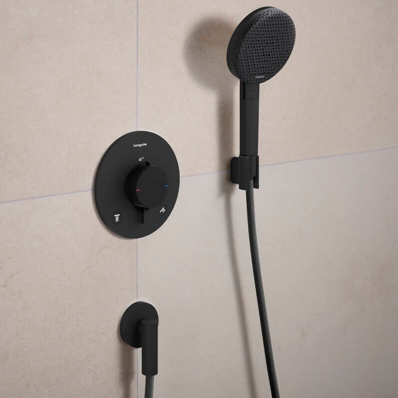 Hansgrohe Fixfit Fine S doucheslangaansluiting 1/2" mat zwart