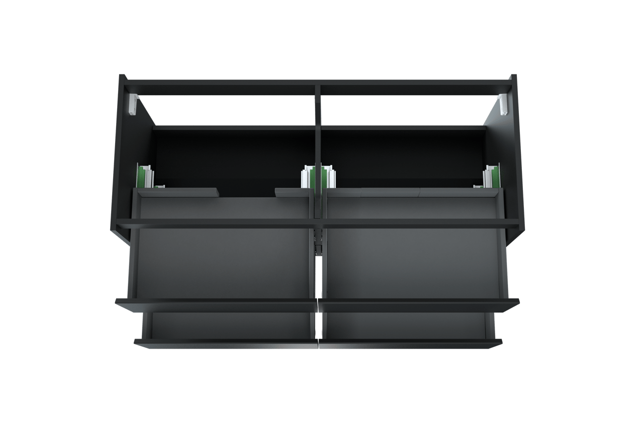 Storke Seda zwevend wastafelonderkast 130 x 52 cm Mat Zwart 4 lades