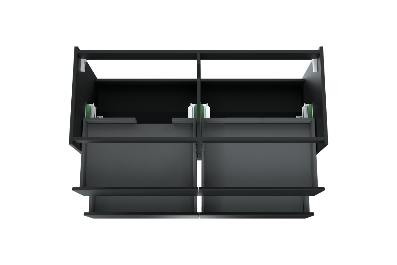 Storke Seda zwevend wastafelonderkast 130 x 52 cm Mat Zwart 4 lades