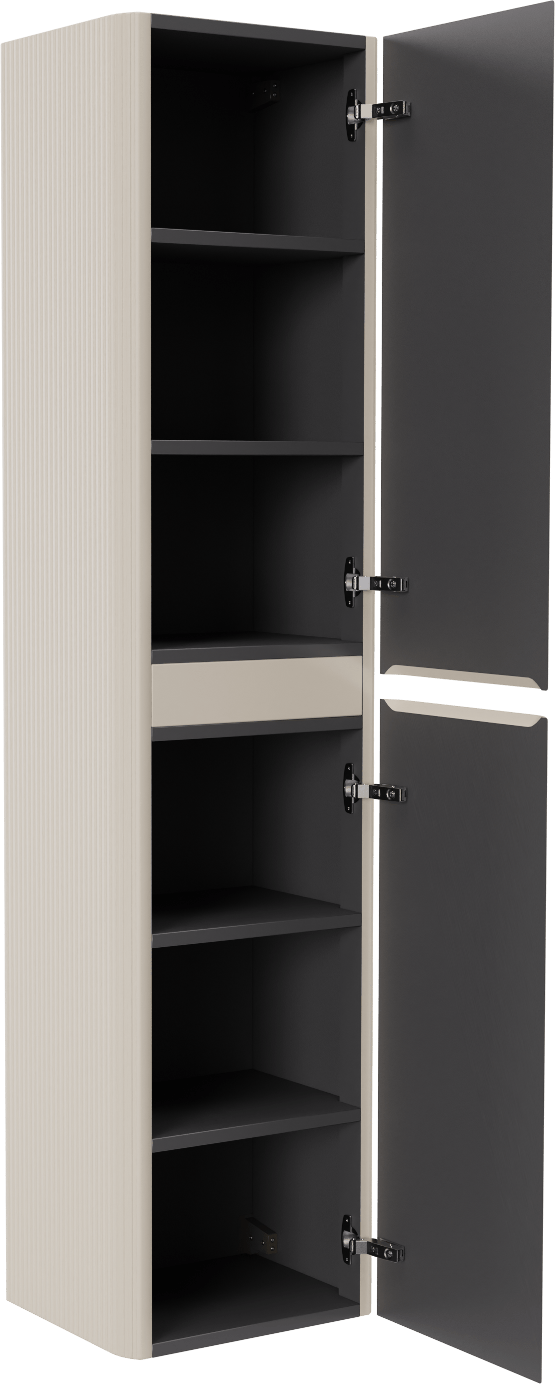 Storke Soft zwevende badkamerkast 40 x 35 x 170 cm Sand mat vert. sym. Groef