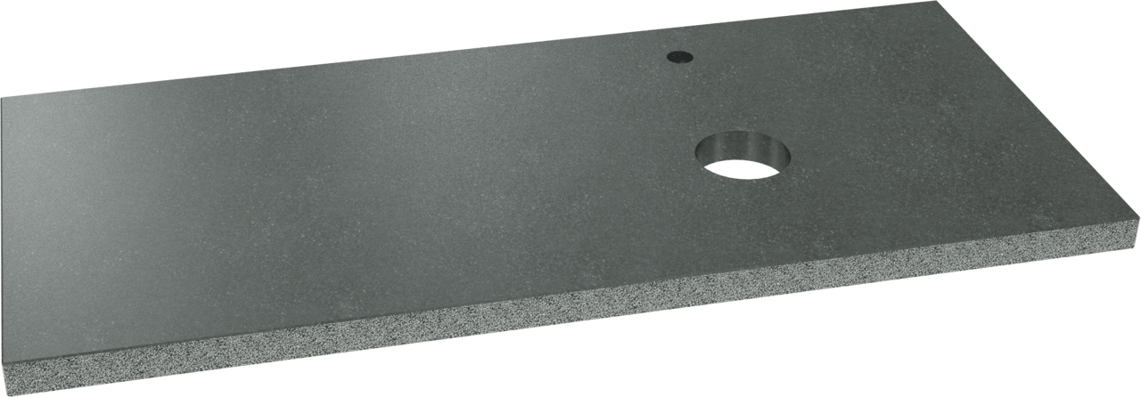 Balmani Rock Waschtischplatte, asymmetrisch rechts, Granit poliert, 120 x 55 cm