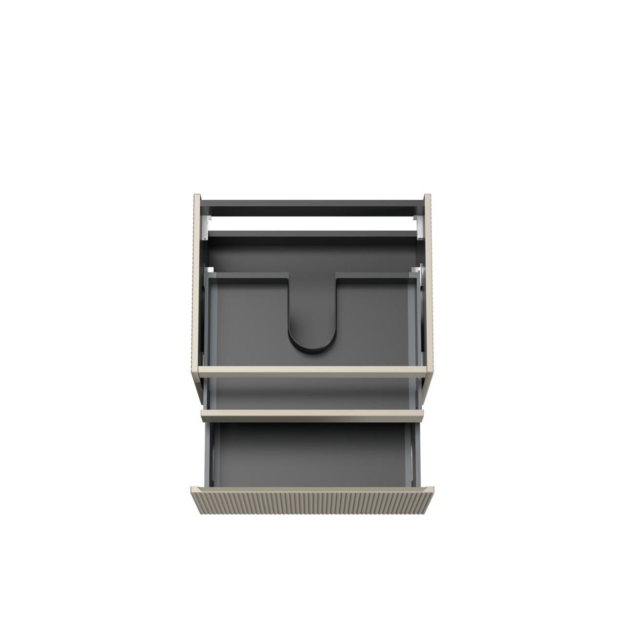 Storke Ribs zwevende wastafelonderkast 65 x 52 cm zijdegrijs 2 lades