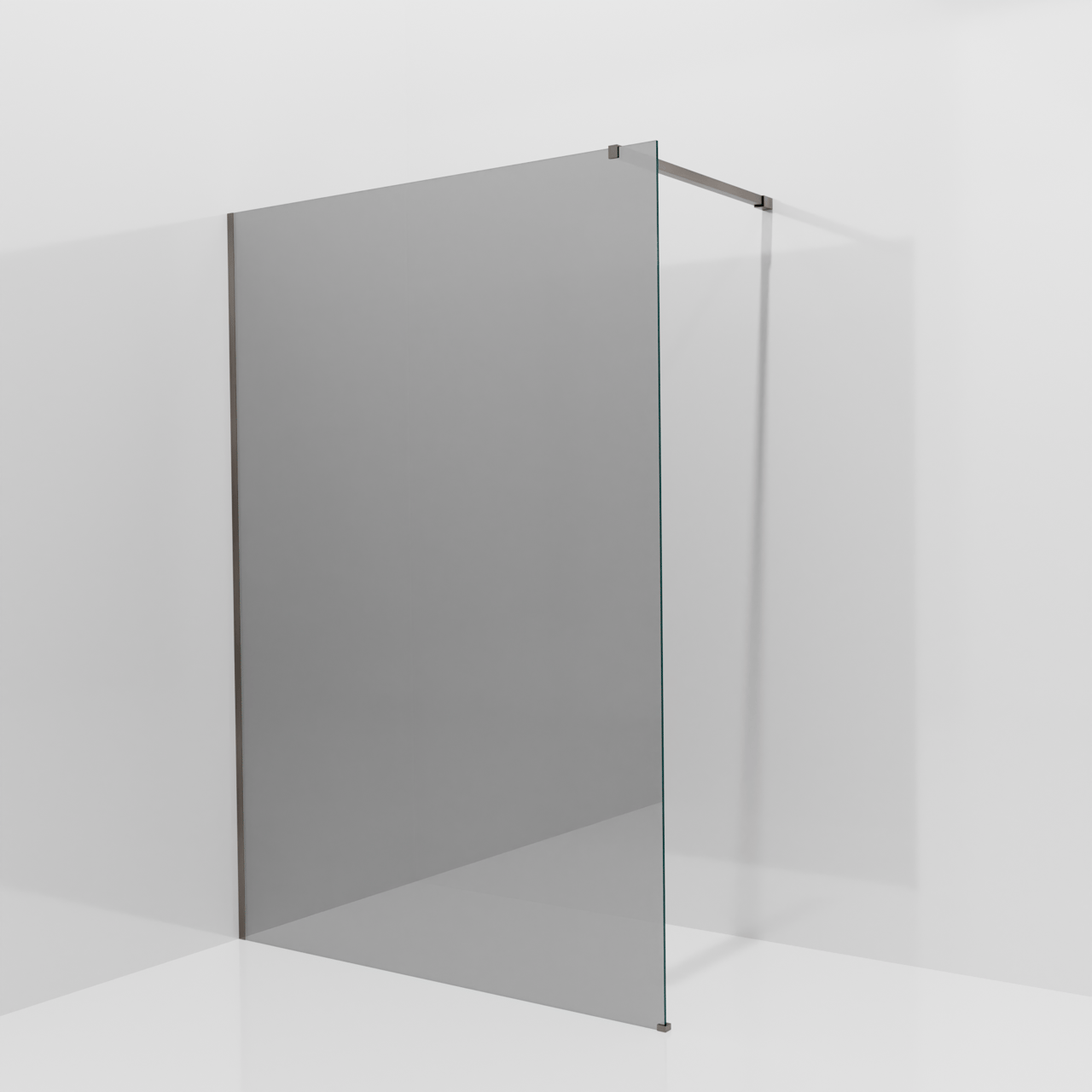 Balmani Modular douche à l'italienne: 140 x 200 cm, Miroir Reflex, avec coating, Profil Brushed GunMetal