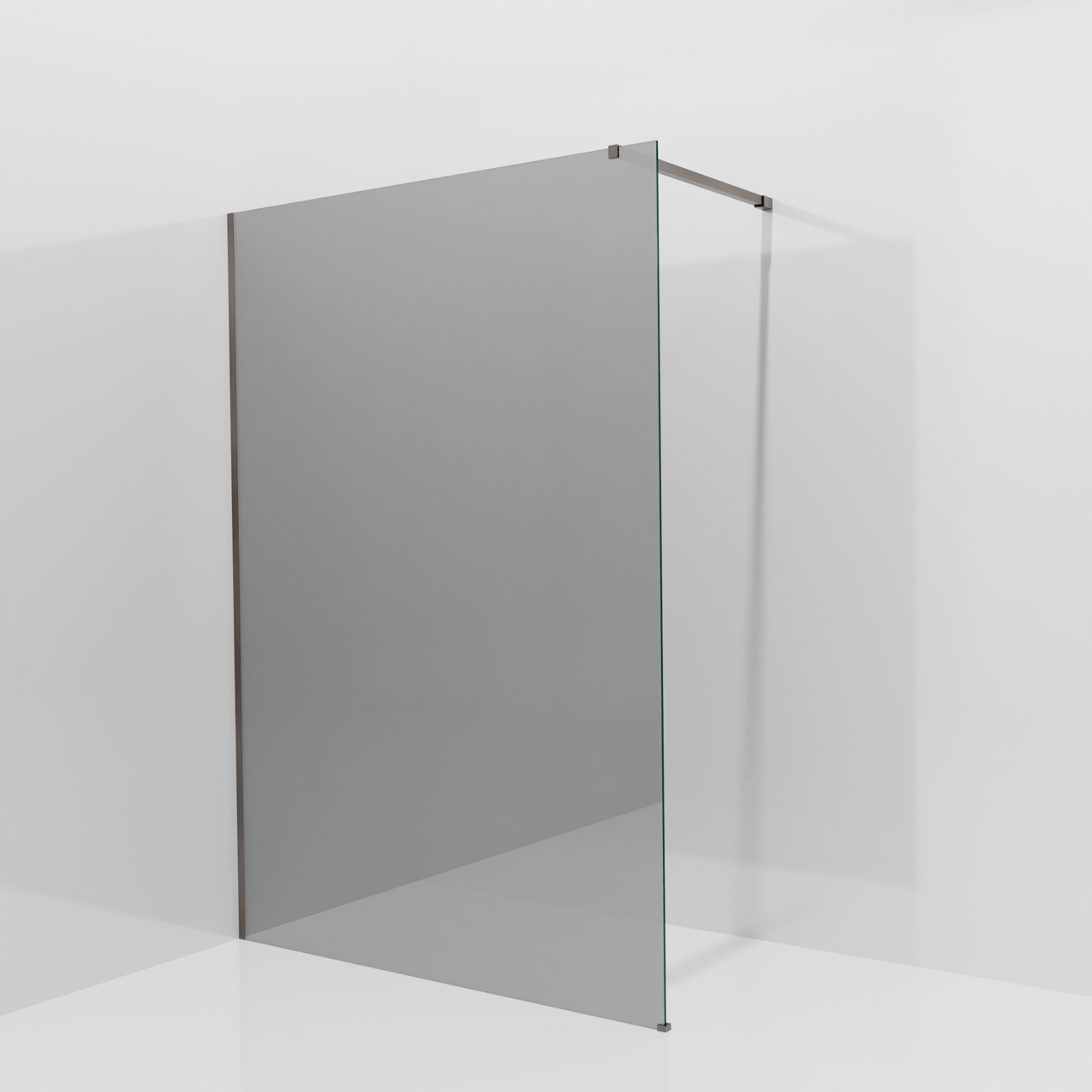 Balmani Modular douche à l'italienne: 140 x 200 cm, Miroir Reflex, avec coating, Profil Brushed GunMetal