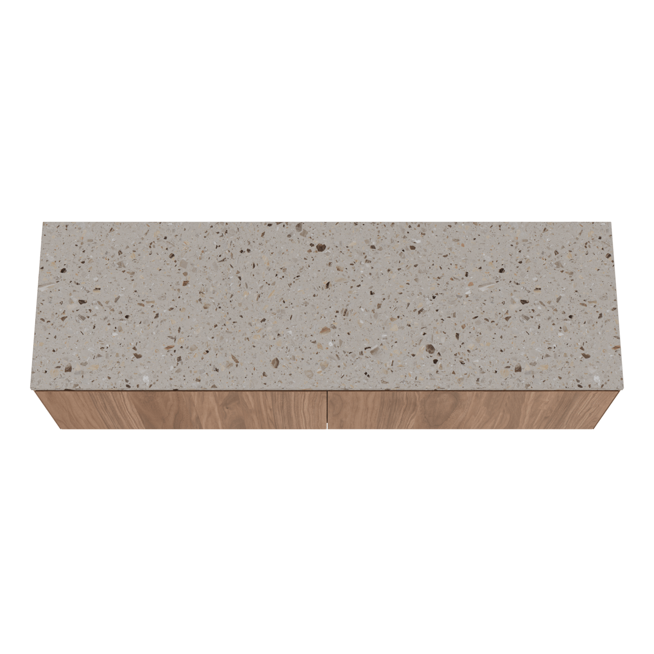 Balmani Idra meuble salle de bains suspendu 180 x 55 cm noyer avec Stretto tablette simple ou double en terrazzo greige terrazzo