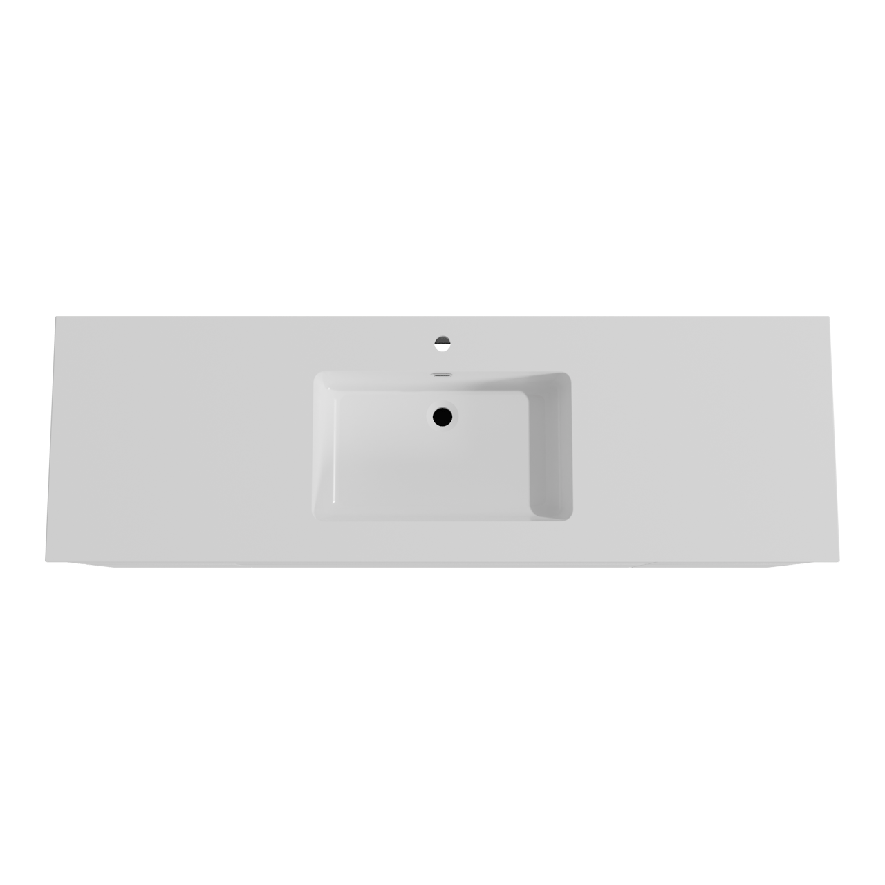 Storke Edge meuble salle de bains suspendu 165 x 52 cm blanc mat avec Diva plan simple en marbre composite blanc brillant