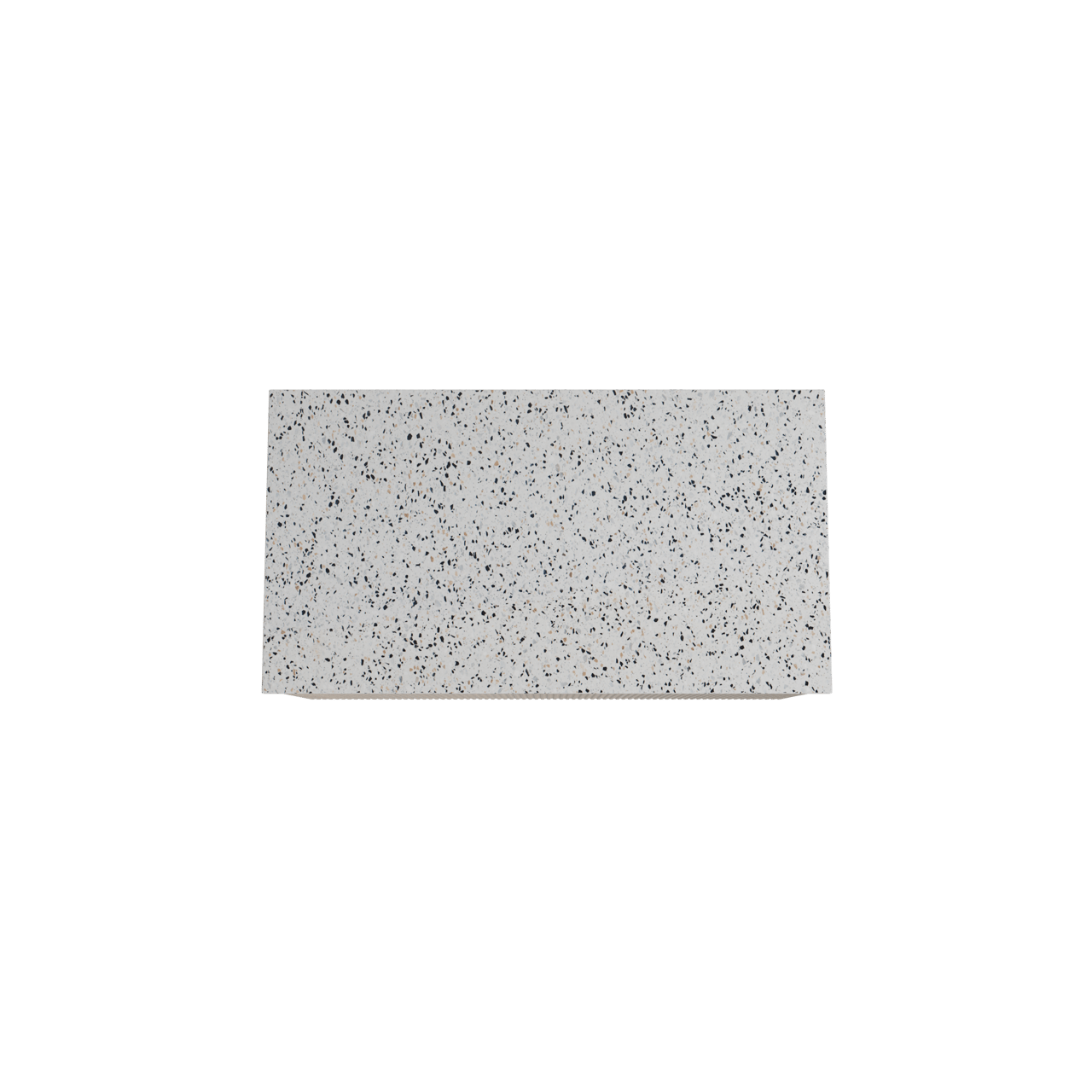 Storke Ribs meuble salle de bains suspendu 95 x 52 cm chêne brut avec Tavola tablette simple en blanc/noir mat terrazzo, Nervure droite symétrique verticale