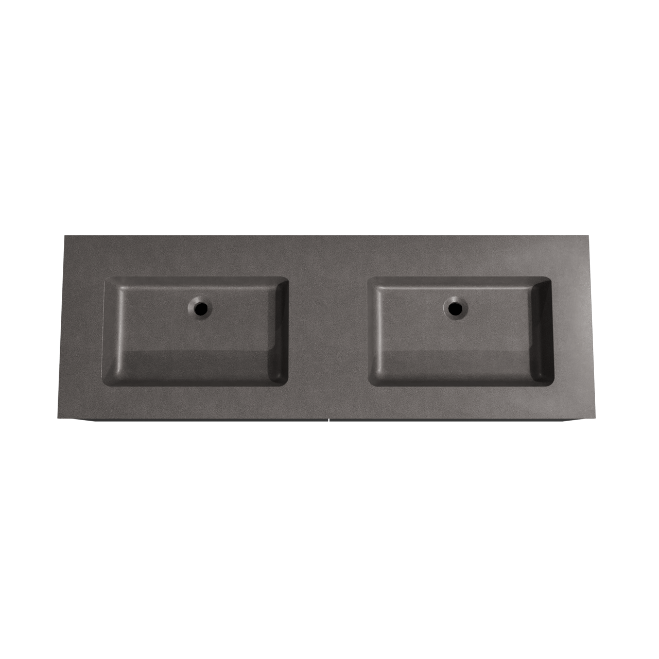 Storke Edge hängendes Möbelstück Set: 150 x 52 cm, Schwarz matt, mit Scuro Doppelwaschtisch, Quarz Schwarz matt